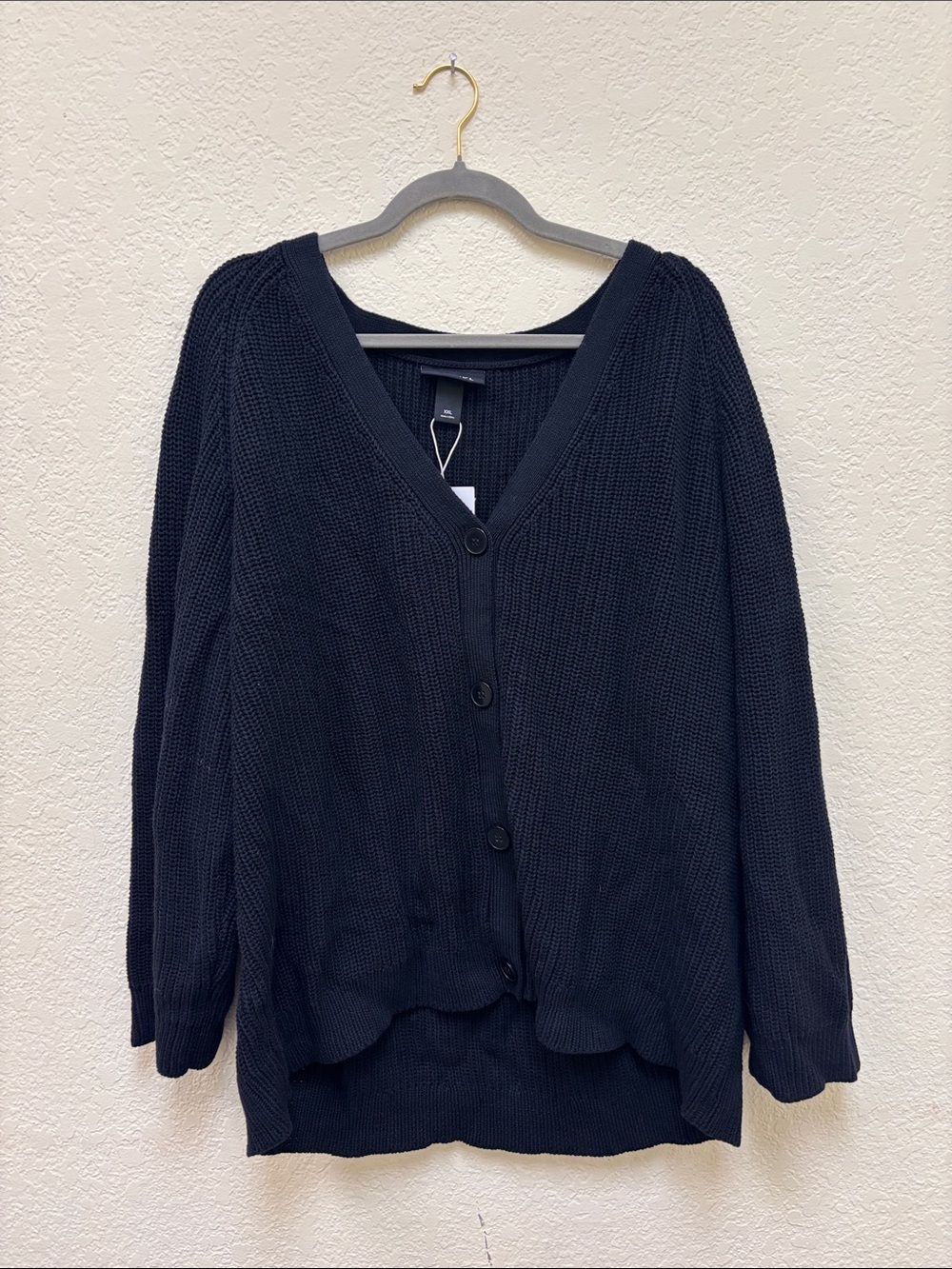 Monki Black V-Neck Button-Front Knit Cardigan